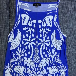 1.STATE Royal Blue and White Tropical Maxi Dress